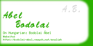 abel bodolai business card